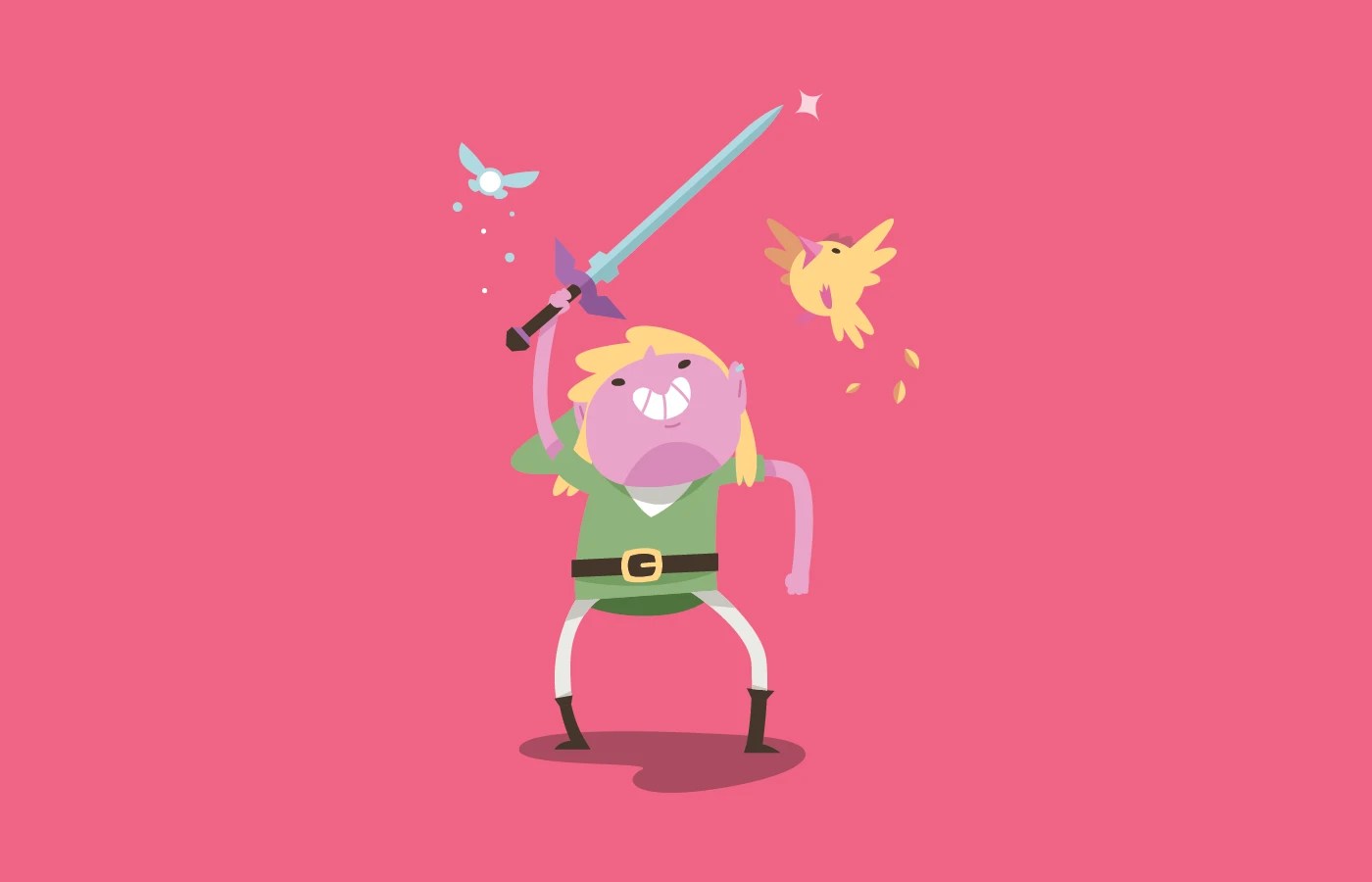 Ilustración digital del Joker en paleta teal y salmón hecha en iPad Pro